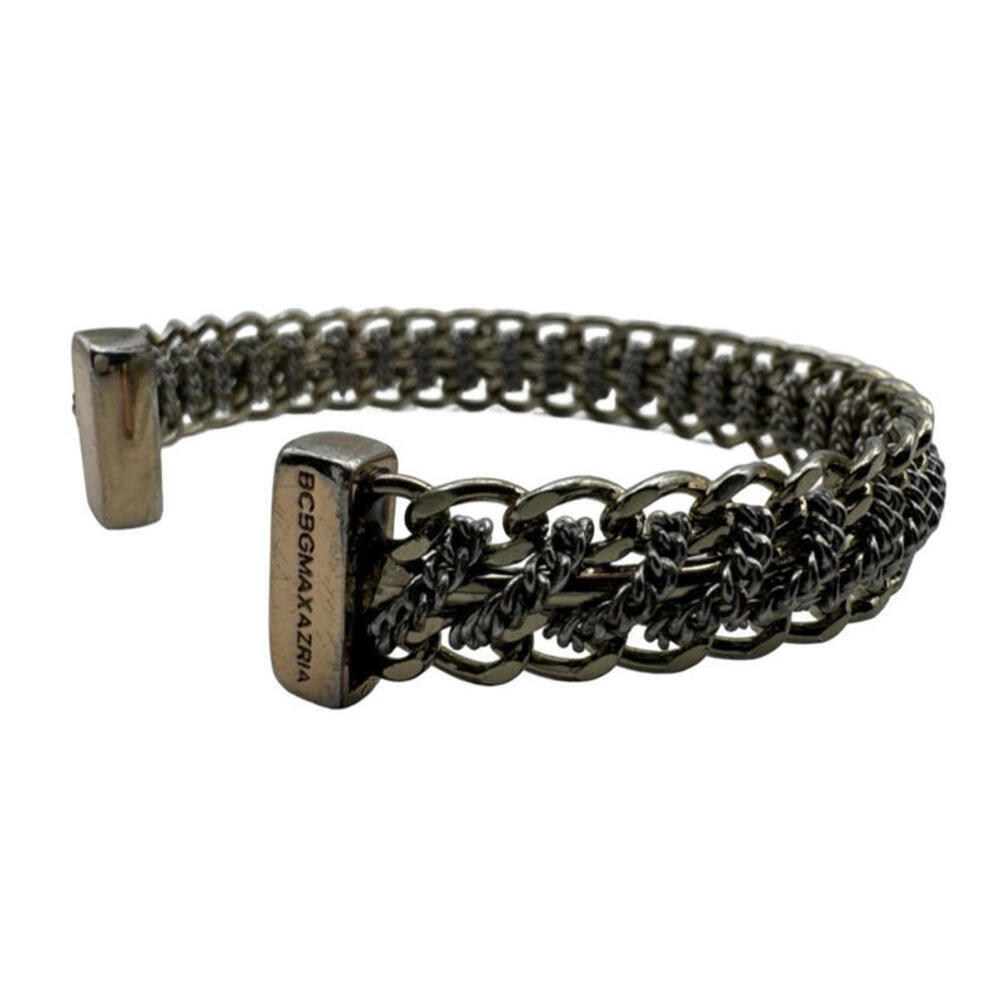 BCBGMAXAZRIA Chunky Metal Chain Cuff Bracelet Silver Gold Tone